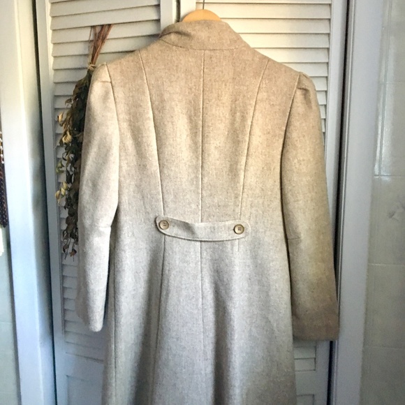Vintage} Creamy Grey Long Wool Maxi Coat, 8 - Picture 3 of 8